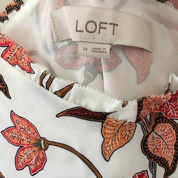 LOFT white & floral tank top | NWT | Size M - Picture 7 of 9